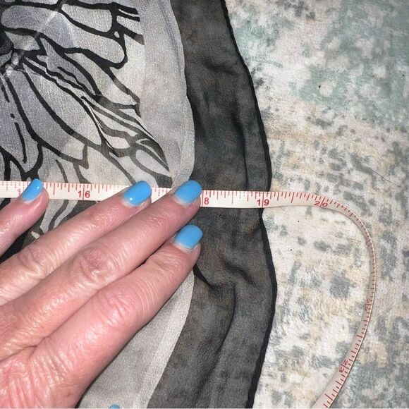 Brighton Floral Sheer Scarf in Black and Gray - Picture 2 of 4